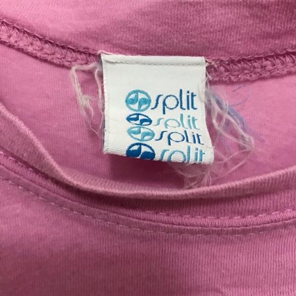 Split Beachwear Pink Logo Graphic Heart T-Shirt - Picture 4 of 4